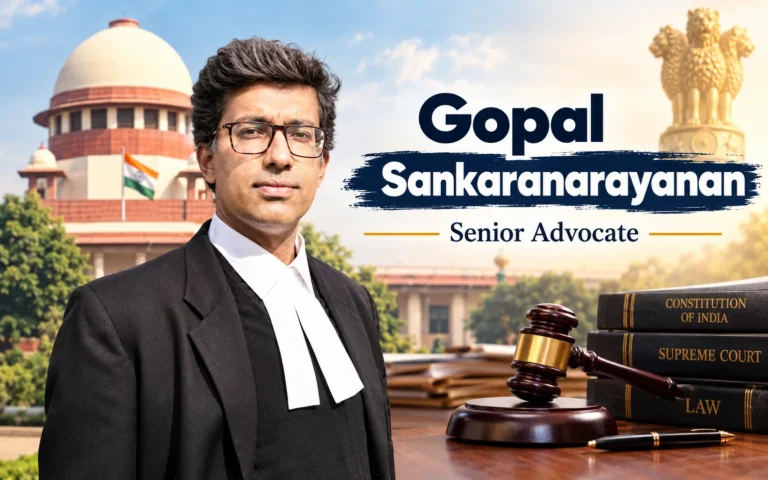Who Is Gopal Sankaranarayanan? The Supreme Court Advocate Changing India, Case by Case Gopal Sankaranarayanan